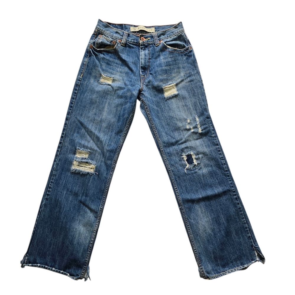 Arizona Jean Co. Mens Bootcut 100% Cotton Distressed Jeans, Size 32 x 32